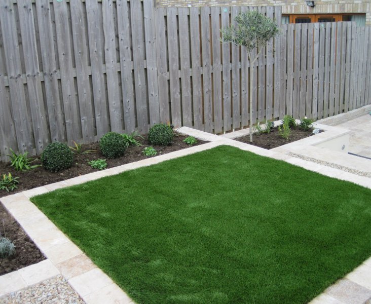 Small Narrow Garden Design Artificial Grass Lawn