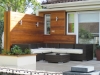 Cedar backdrop to cosy outdoor patio