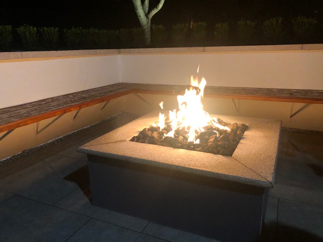 Gas Fire Pit at night