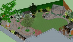 Garden Design Drawing 3d